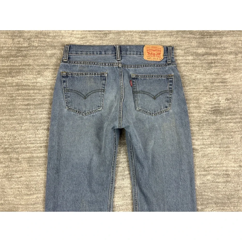 Levi's Jeans Boys 28x27 Blue 514 Straight Medium‎ Wash Denim Classic Fit